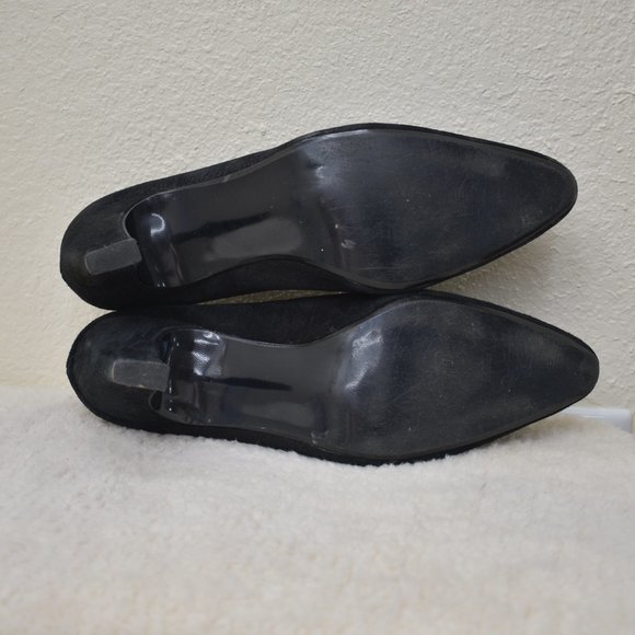 Vintage Rush Hour Black Velvet Kitten Heel Shoes - Picture 5 of 7